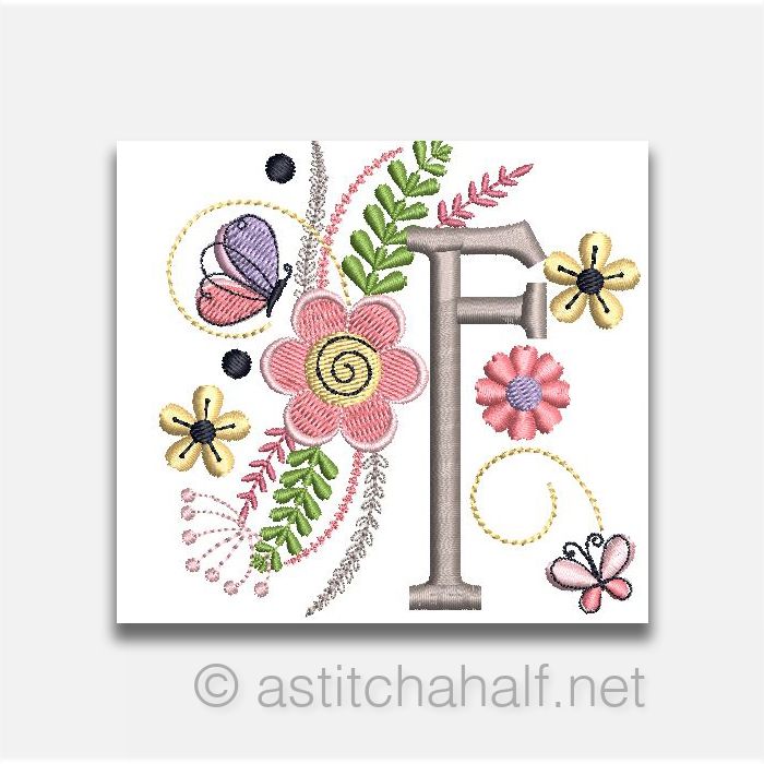 In The Garden Monogram Letter F