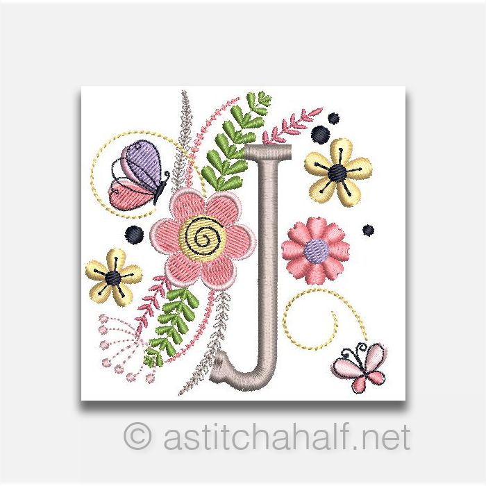 In The Garden Monogram Letter J
