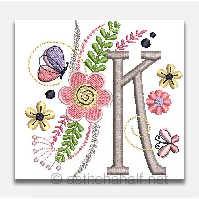 In The Garden Monogram Letter K