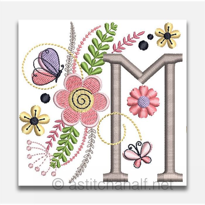 In The Garden Monogram Letter M