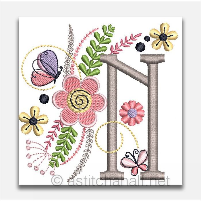 In The Garden Monogram Letter N