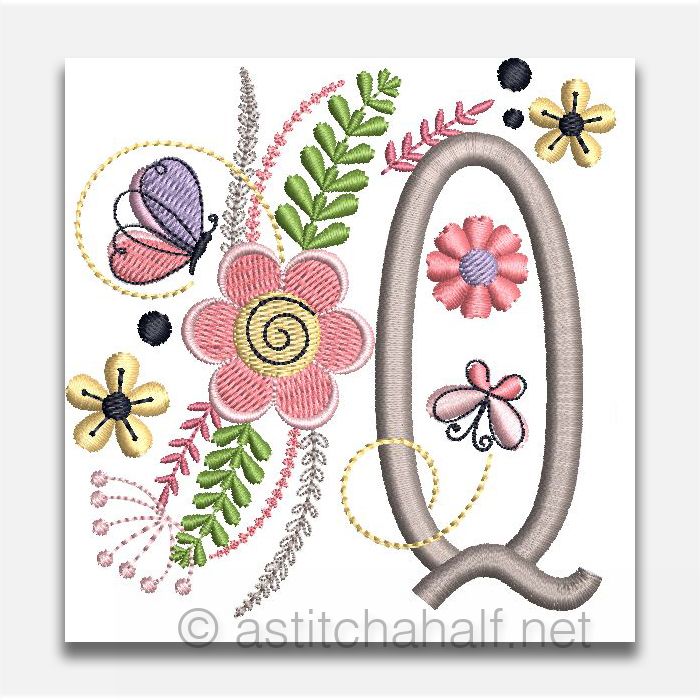 In The Garden Monogram Letter Q