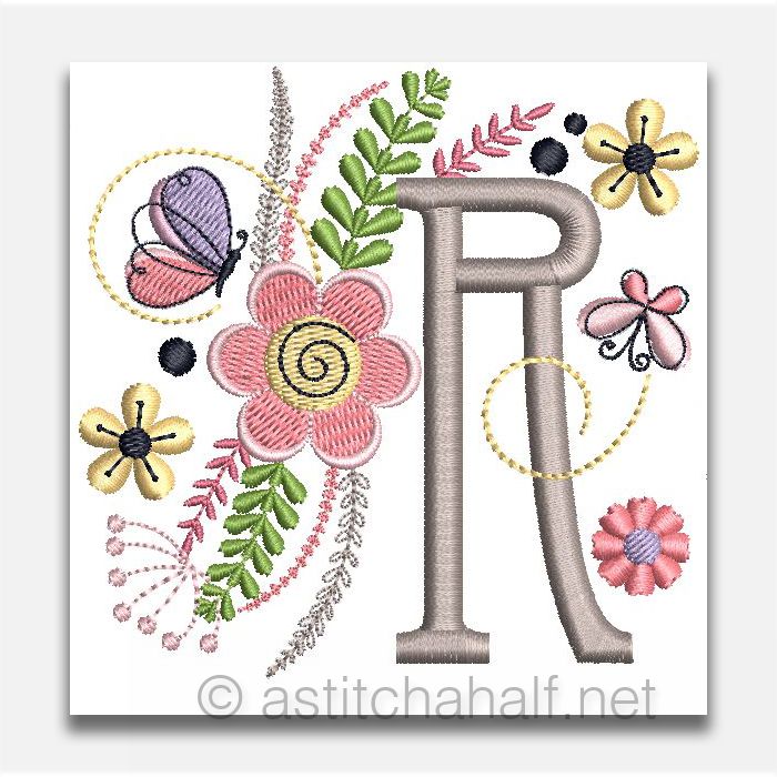 In The Garden Monogram Letter R