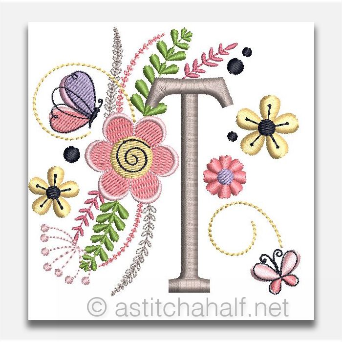 In The Garden Monogram Letter T