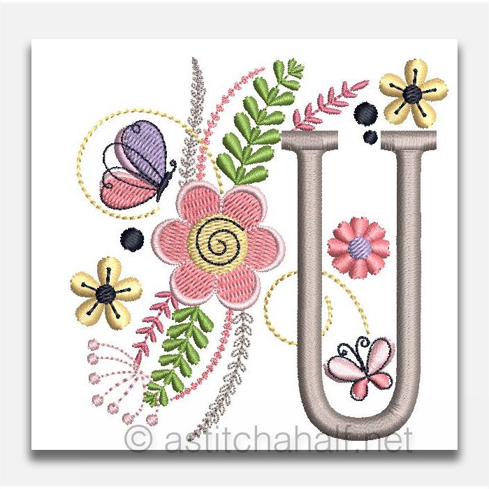 In The Garden Monogram Letter U