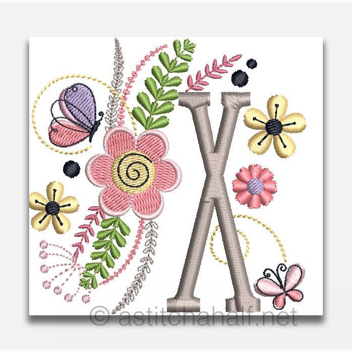 In The Garden Monogram Letter X