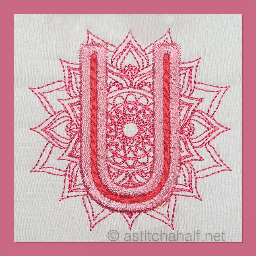 Monarch Mandala Monogram Letter U