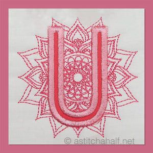 Monarch Mandala Monogram Letter U