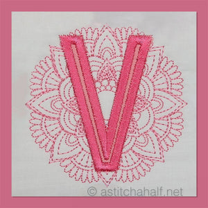 Monarch Mandala Monogram Letter V