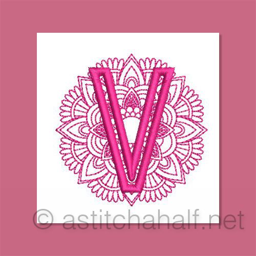 Monarch Mandala Monogram Letter V