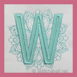 Monarch Mandala Monogram Letter W