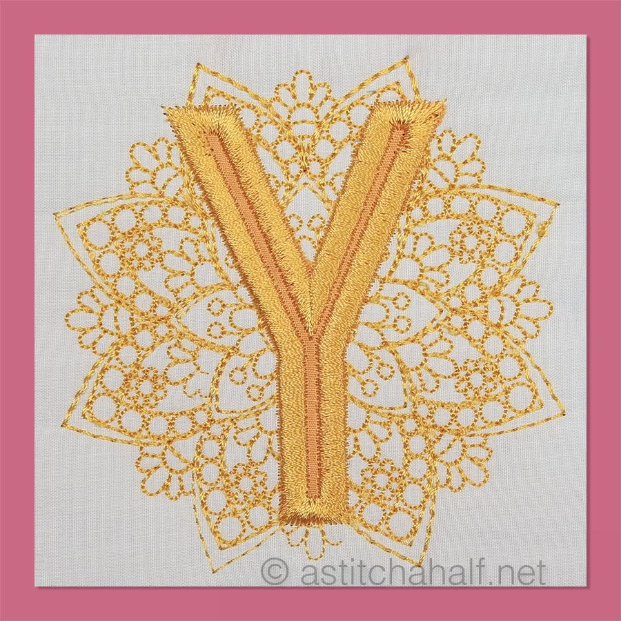 Monarch Mandala Monogram Letter Y