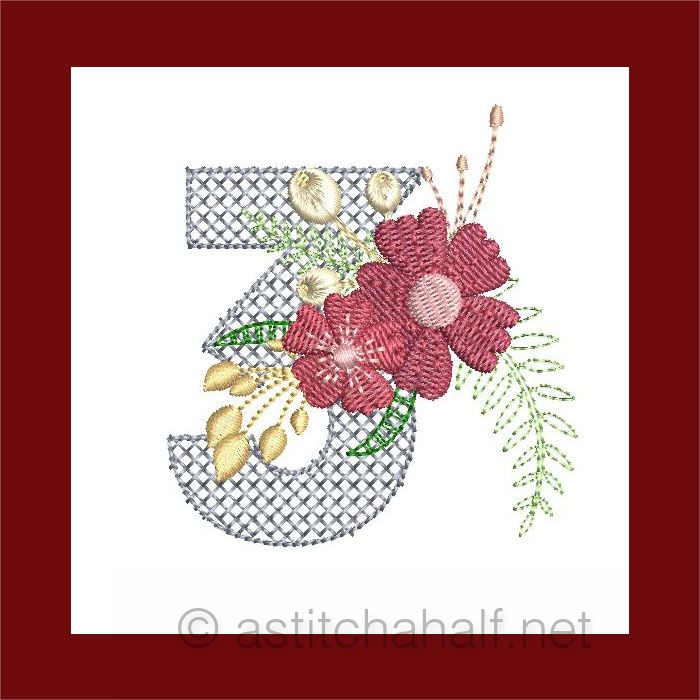 Flowers Everywhere Monogram Number 3