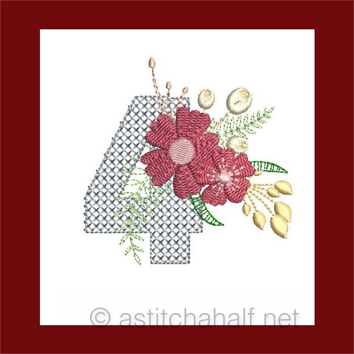Flowers Everywhere Monogram Number 4