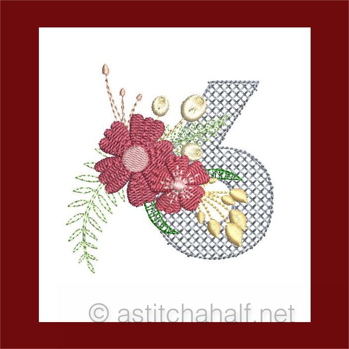 Flowers Everywhere Monogram Number 6