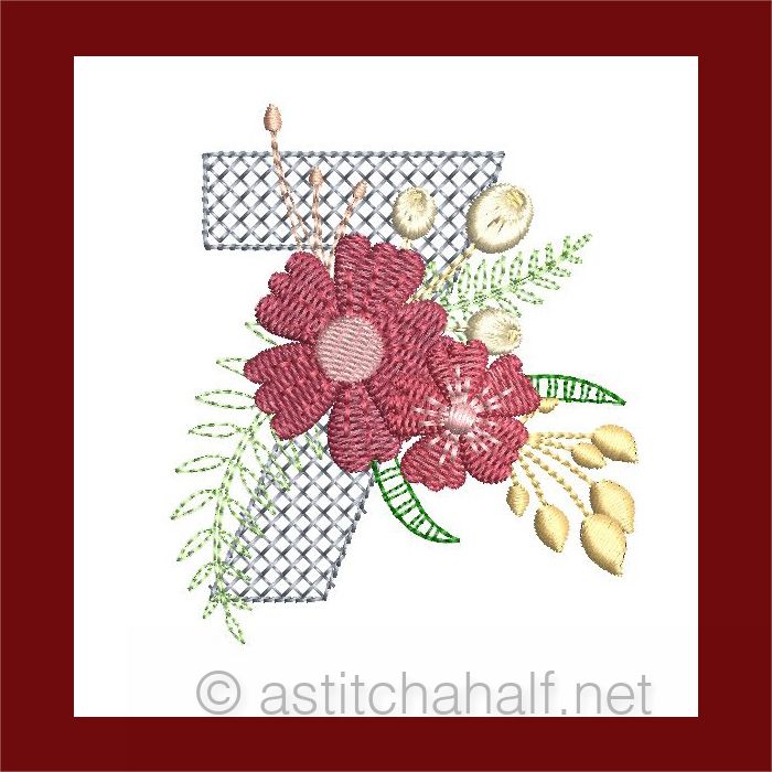 Flowers Everywhere Monogram Number 7