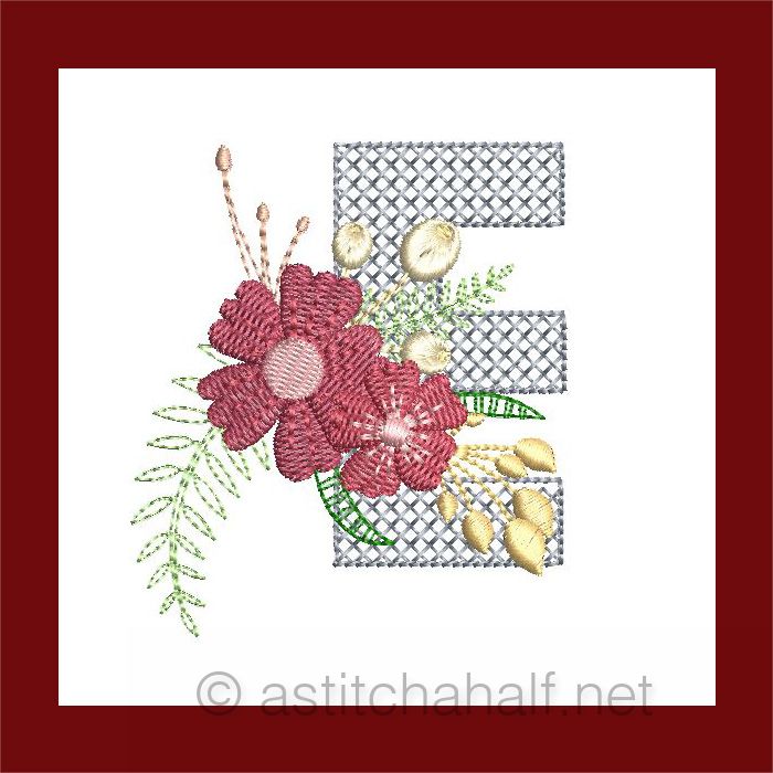 Flowers Everywhere Monogram Letter E