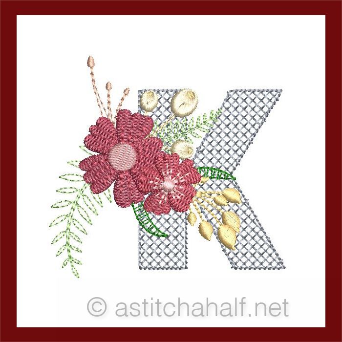 Flowers Everywhere Monogram Letter K