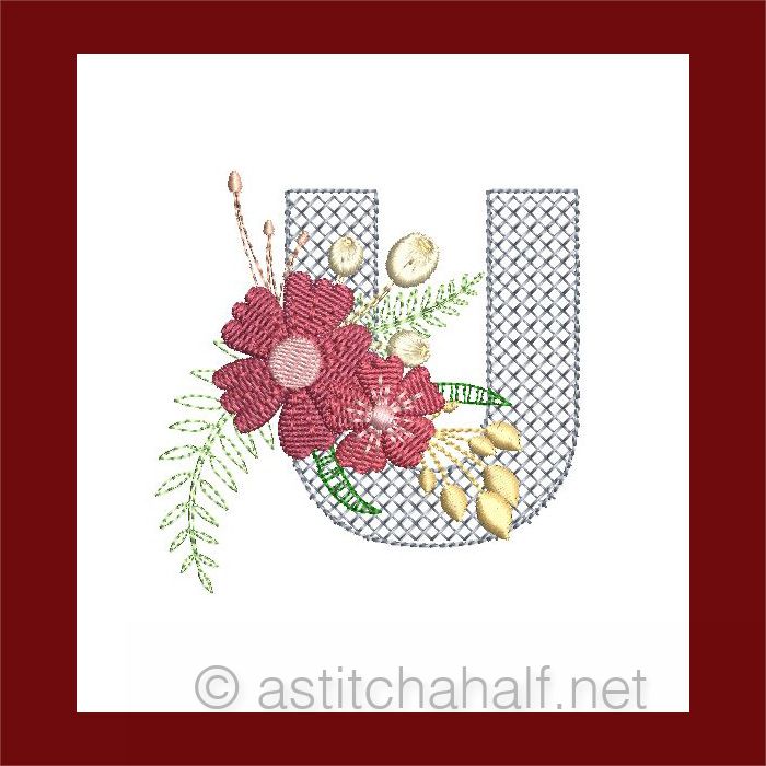 Flowers Everywhere Monogram Letter U