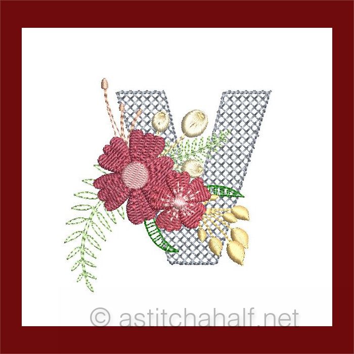 Flowers Everywhere Monogram Letter V