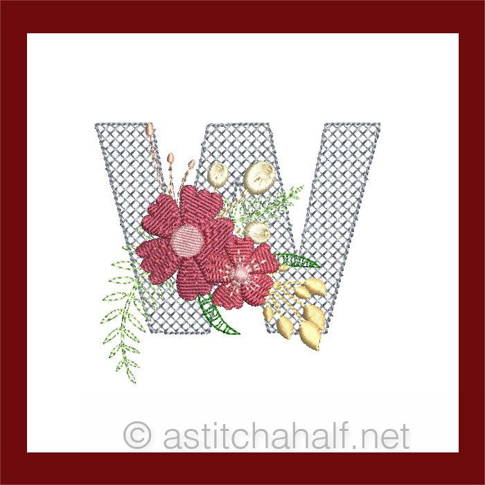 Flowers Everywhere Monogram Letter W