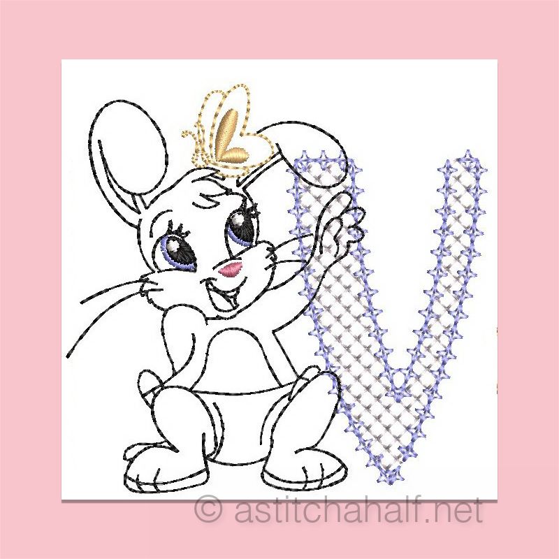 Cottontail Bliss Monogram Letter V