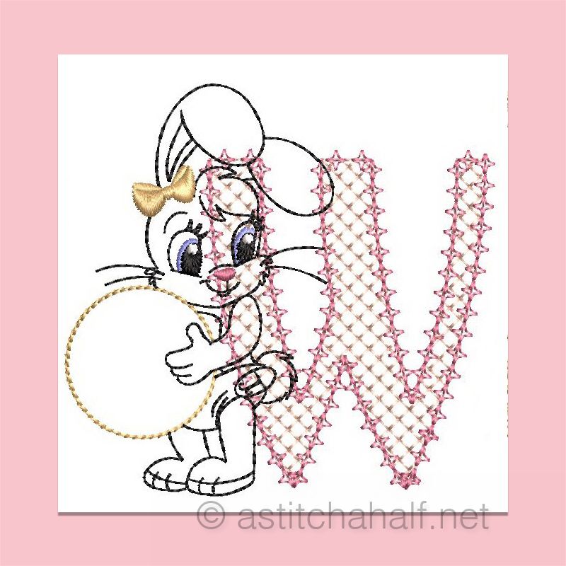 Cottontail Bliss Monogram Letter W
