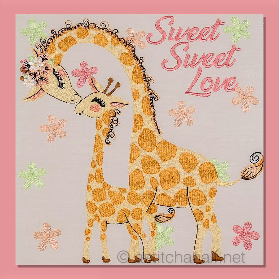 Sweet Sweet Love Giraffe Mother and calf