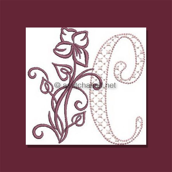 Multiflora Monogram Letter C