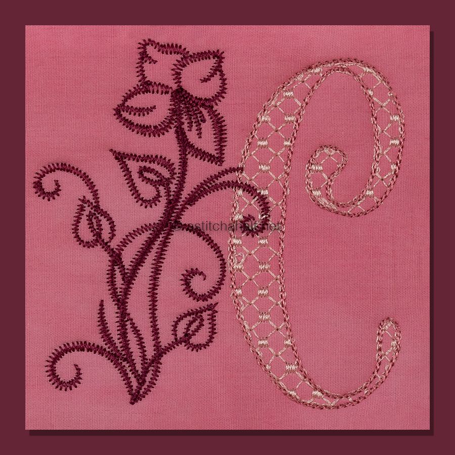 Multiflora Monogram Letter C