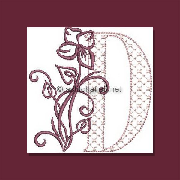 Multiflora Monogram Letter D