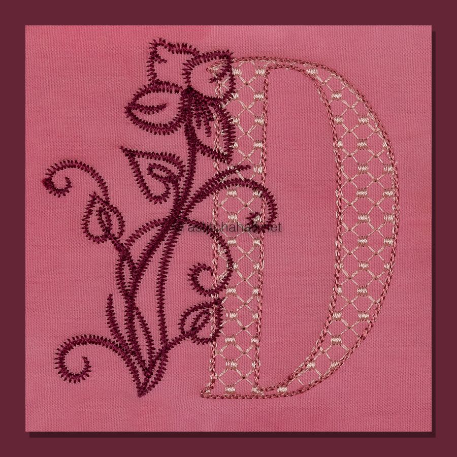 Multiflora Monogram Letter D