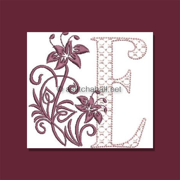 Multiflora Monogram Letter E