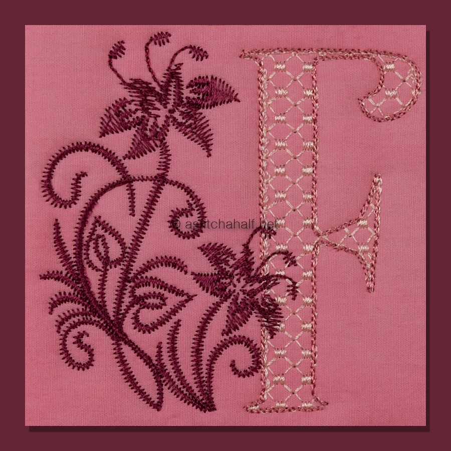Multiflora Monogram Letter F