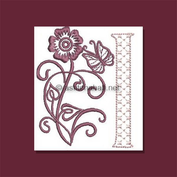 Multiflora Monogram Letter I