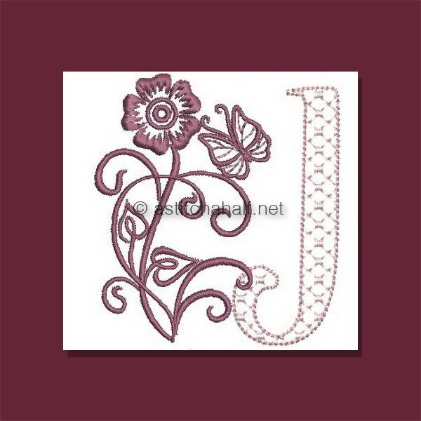 Multiflora Monogram Letter J