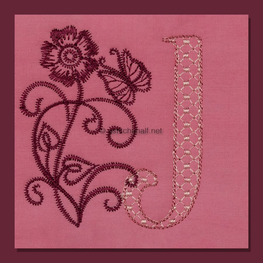 Multiflora Monogram Letter J