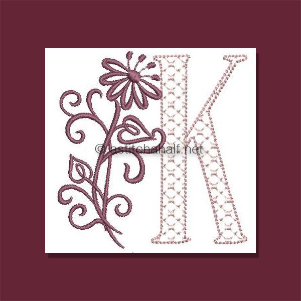 Multiflora Monogram Letter K