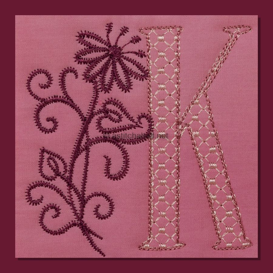 Multiflora Monogram Letter K