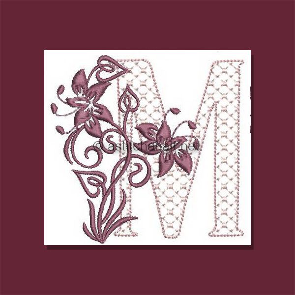 Multiflora Monogram Letter M
