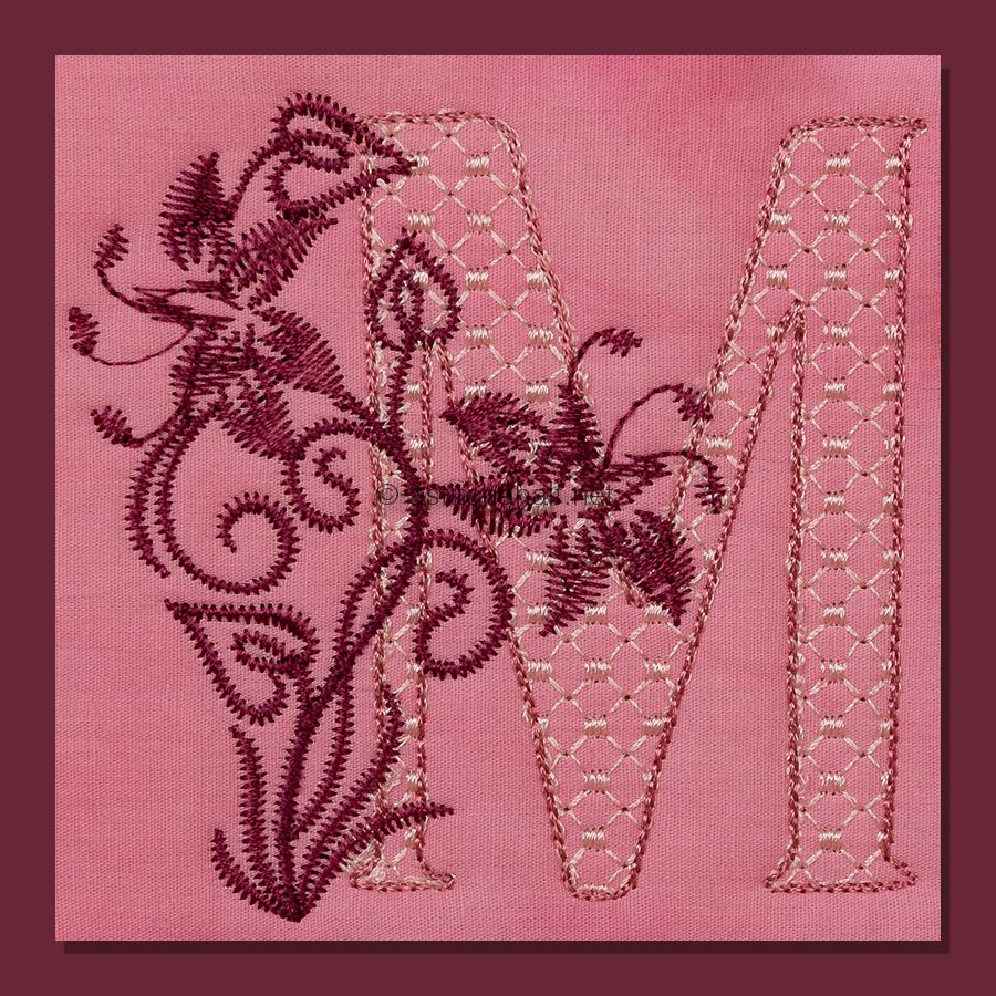 Multiflora Monogram Letter M