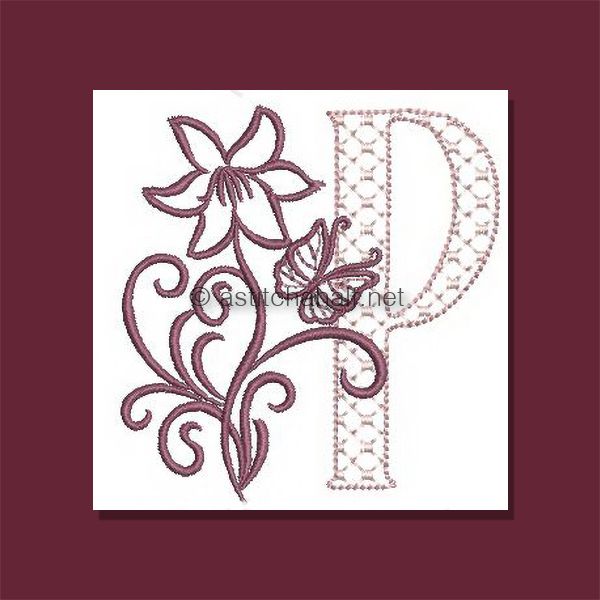 Multiflora Monogram Letter P