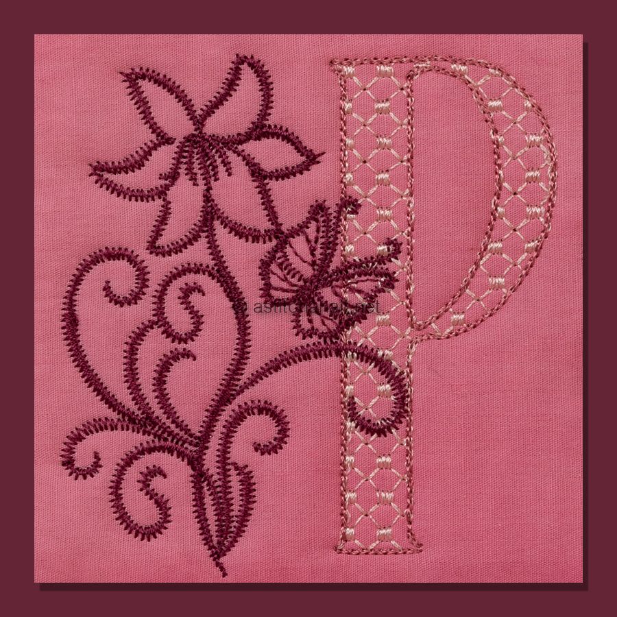 Multiflora Monogram Letter P