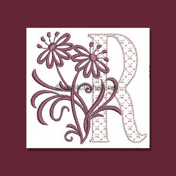 Multiflora Monogram Letter R