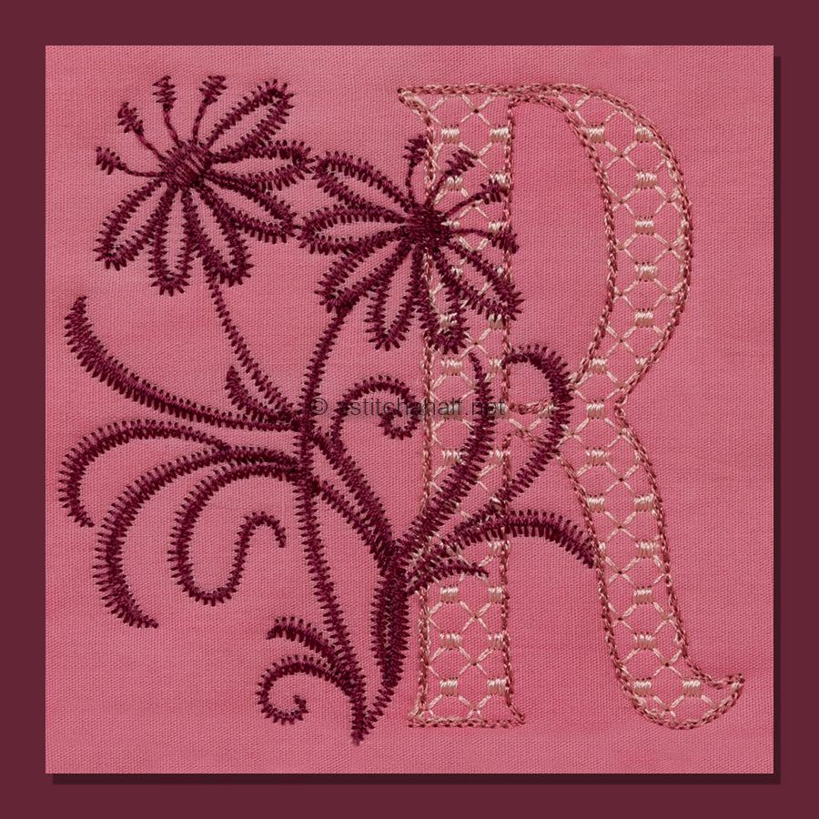 Multiflora Monogram Letter R