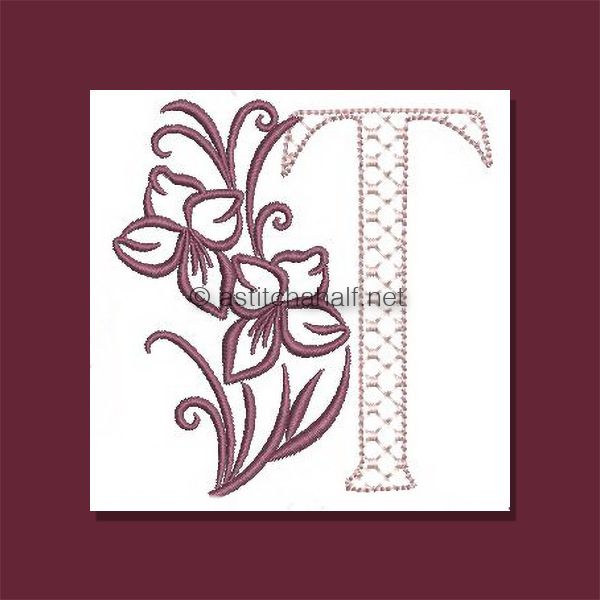 Multiflora Monogram Letter T
