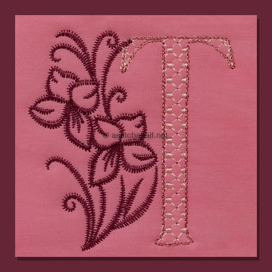 Multiflora Monogram Letter T