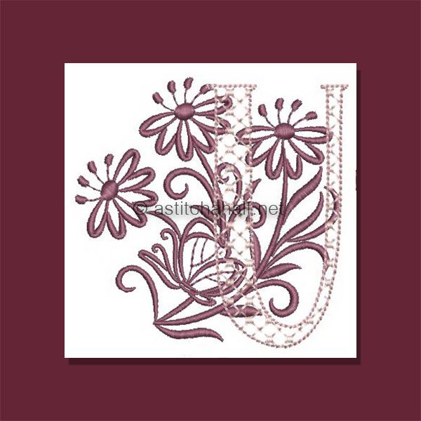 Multiflora Monogram Letter U