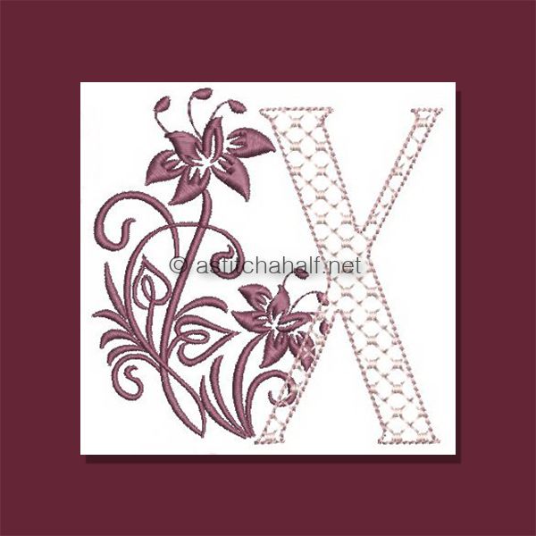 Multiflora Monogram Letter X