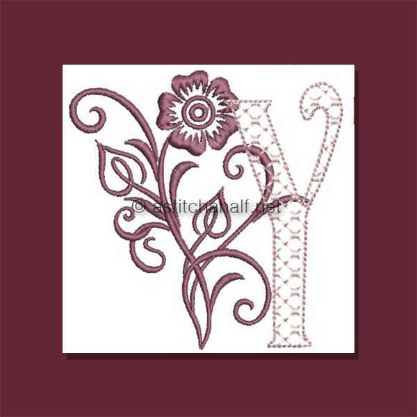 Multiflora Monogram Letter Y